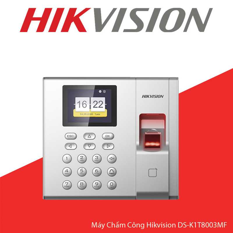 Máy chấm công vân tay HIKVISION DS-K1T8003MF