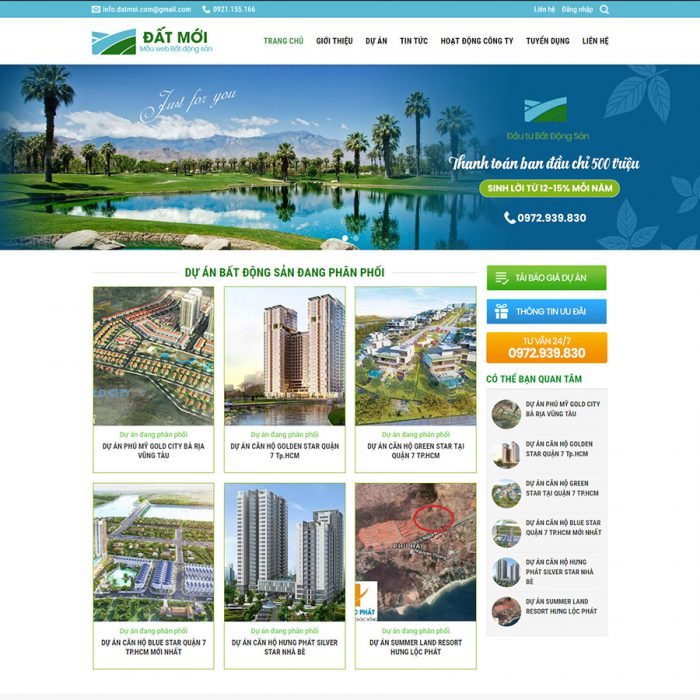 Mẫu Website Bất Động Sản