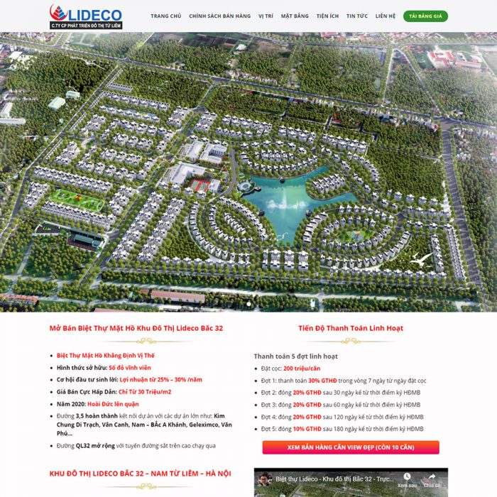 Theme WordPress Flatsome Bất Động Sản Lideco