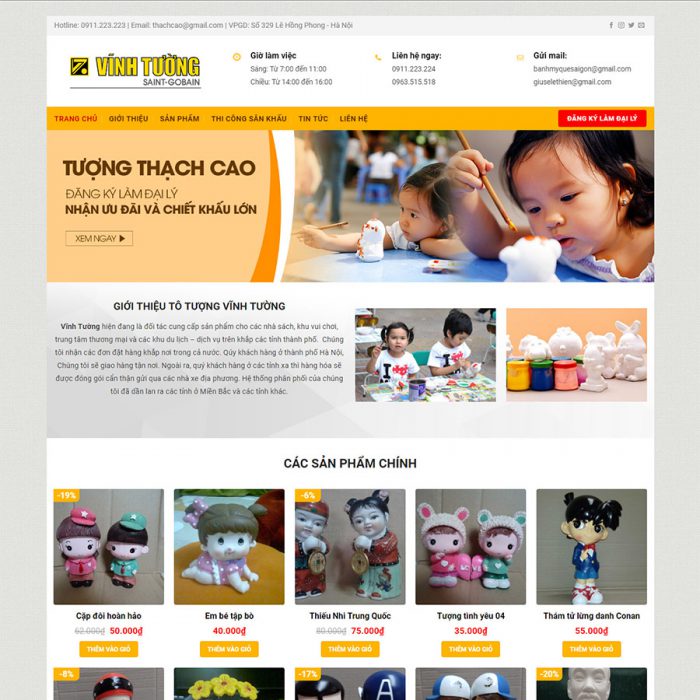 Mẫu Website bán tượng Mẫu Website bán tượng