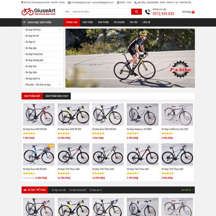 Theme wordpress flatsome bán xe đạp Theme wordpress flatsome bán xe đạp