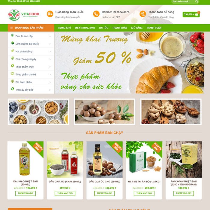 Web Shop thực phẩm Vita